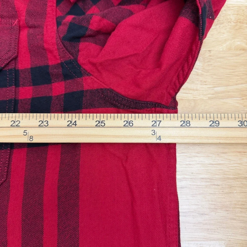 NEW Banana Republic Flannel Shirt Mens XXL Cotton Red Black Plaid Standard Fit